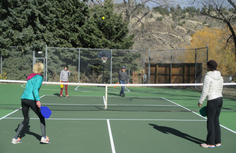 Tennis court at  Sylvan Dale Guest Ranch.