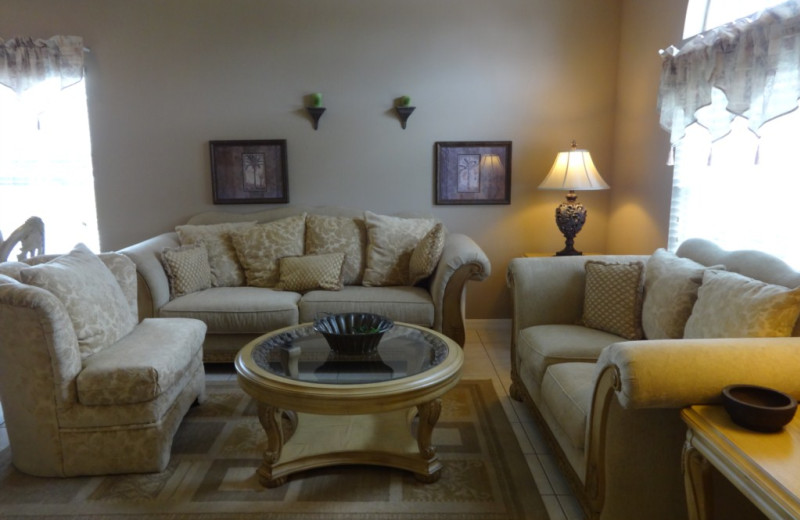 Rental living room at Orlando Sunshine Villas.