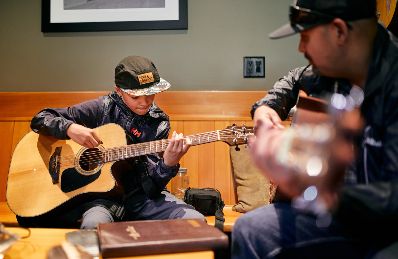 Guitar lessons at CMH Cariboos Lodge.