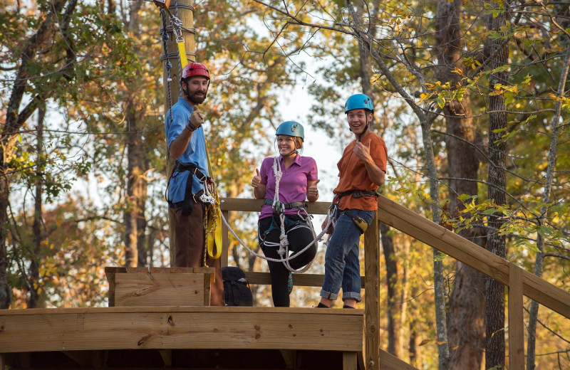 Zip line at POSTOAK Lodge.