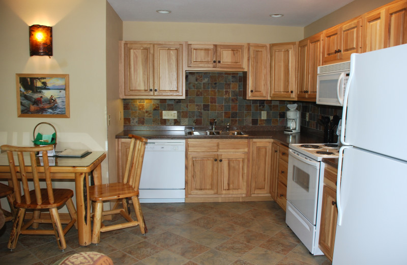 Kitchen and dinning area at River Point Resort & Outfitting Co.