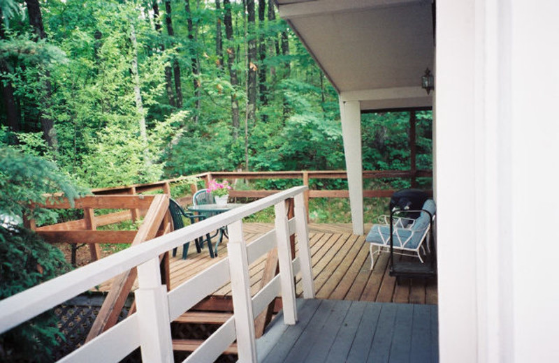 Cabin deck at Golden Rule Resort.