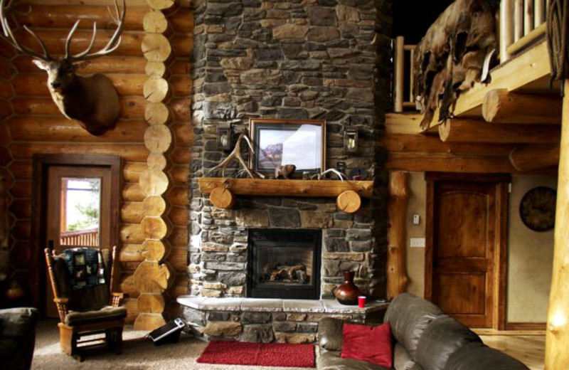 Fireplace view at Rocky Mountain Elk Ranch. 