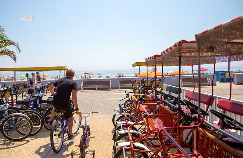 Bike and surrey rentals at Quality Inn Boardwalk Ocean City.