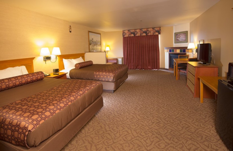 Two bed guest room at Kalahari Waterpark Resort Convention Center.