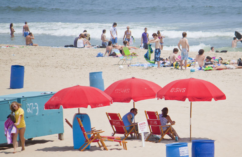 Umbrella rental on the beach at Flagship Oceanfront Hotel Ocean City.