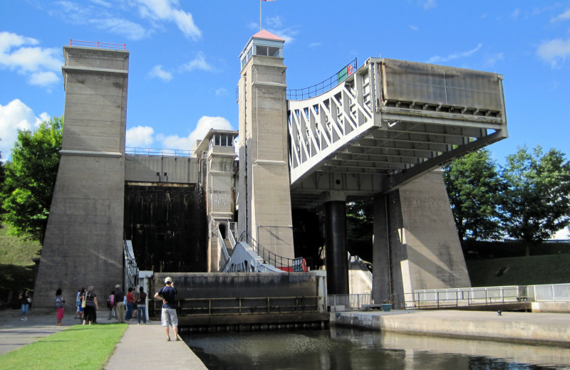 Peterborough Lift Lock near Scotsman Point Cottage Resort. 