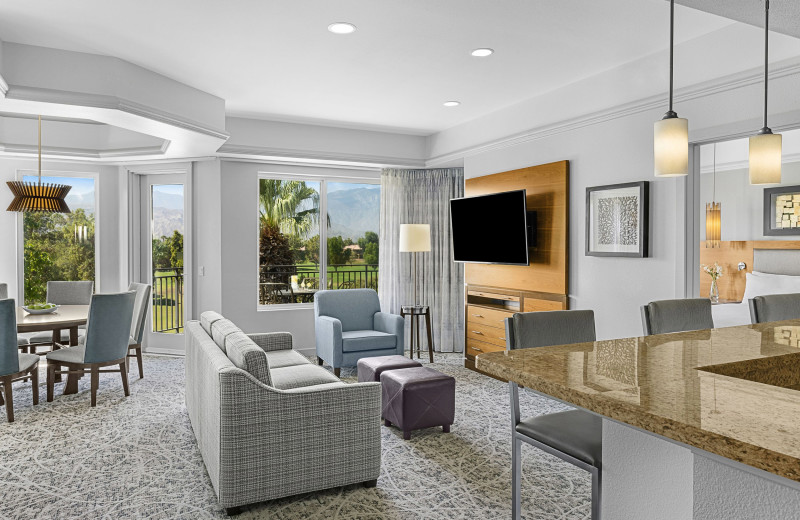 Guest room at Marriott-Desert Springs Villas.