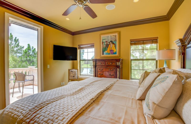 Rental bedroom at Luxury Properties Vacation Rentals.