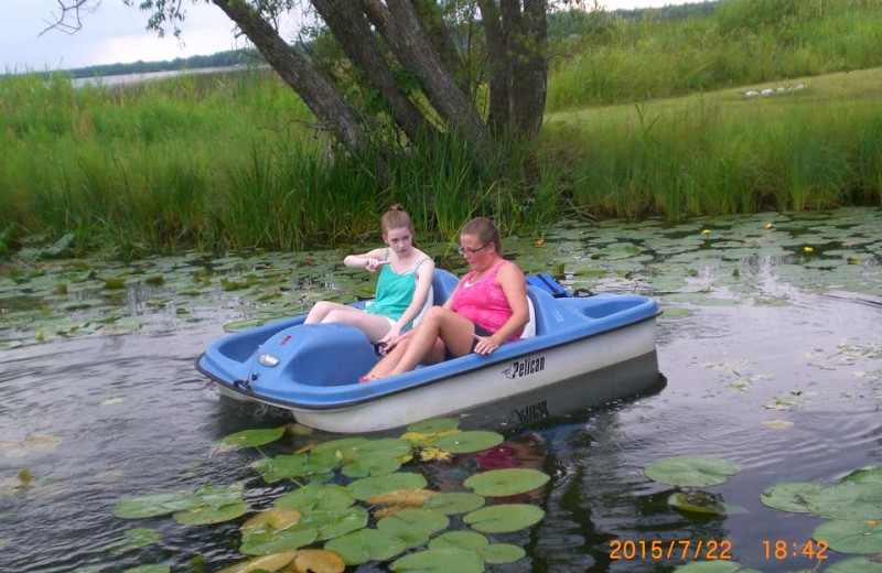 Paddle boat at Cedarwild Resort.