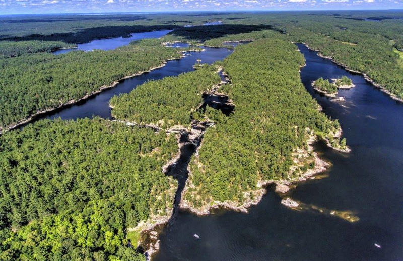 Aerial view of Fishing at Wolseley Lodge.