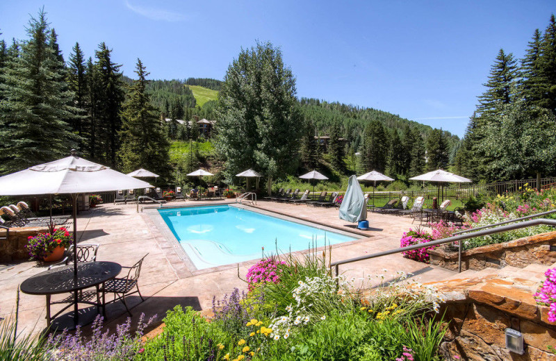 Outdoor pool at Lion Square Lodge.