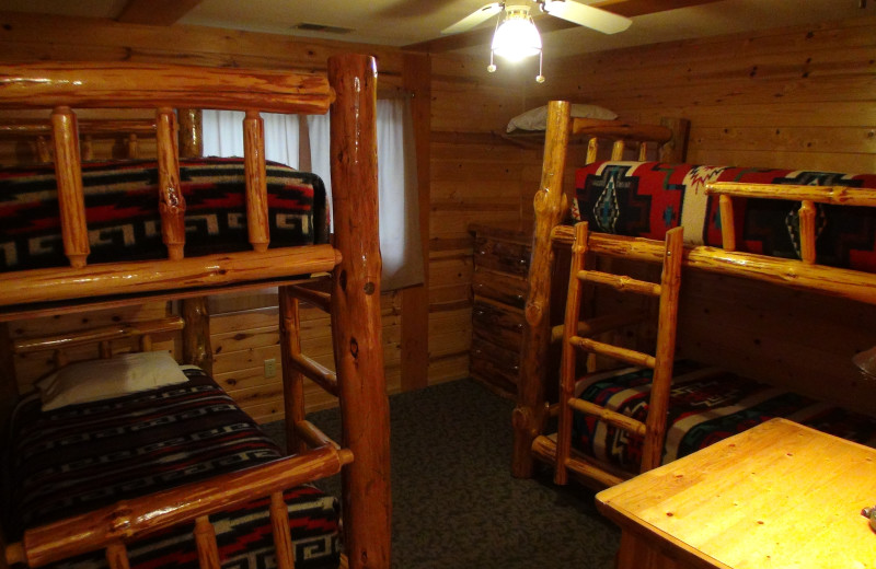 Cabin bunkbeds at Acorn Hill Resort.