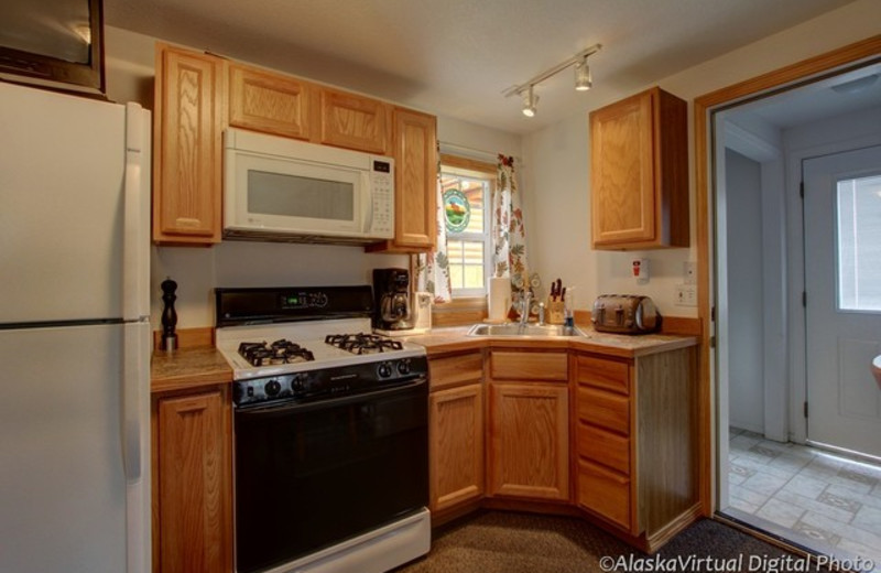Guest kitchen at Salmon Catcher Lodge.