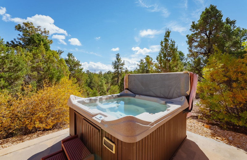 Rental hot tub at Zion Ponderosa Ranch Resort.