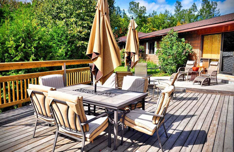 Patio at Dunlop Lake Lodge.