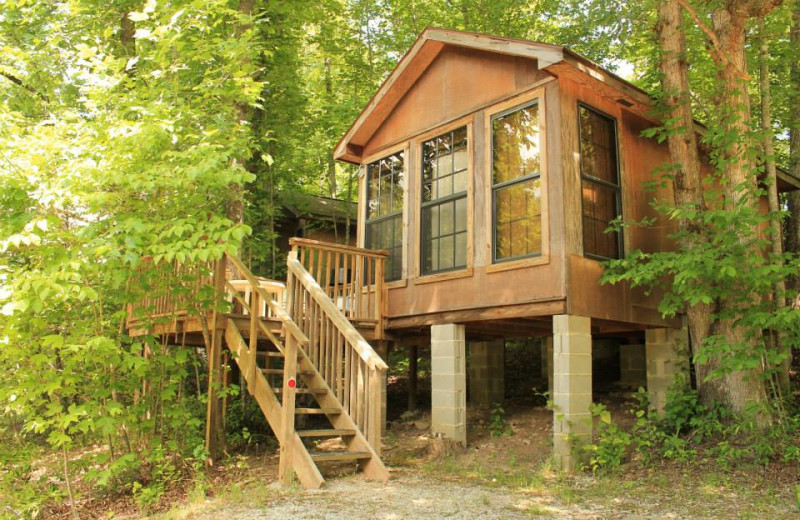 Cabin exterior at Mountain Rest Cabins and Campground.