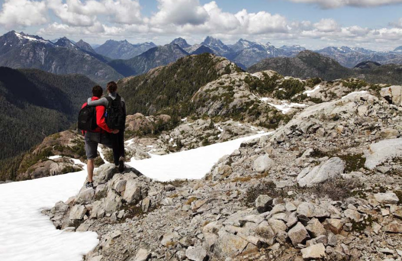 View from atop the mountains at Clayoquot Wilderness Resort.