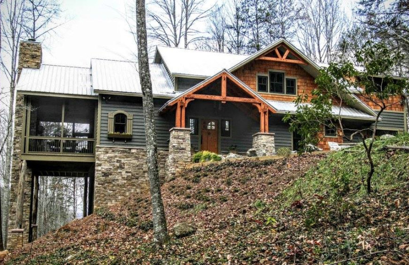 Cottage exterior at Timber Frame Rentals.