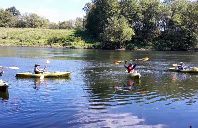 Family lake activities at Alpine Lodge.