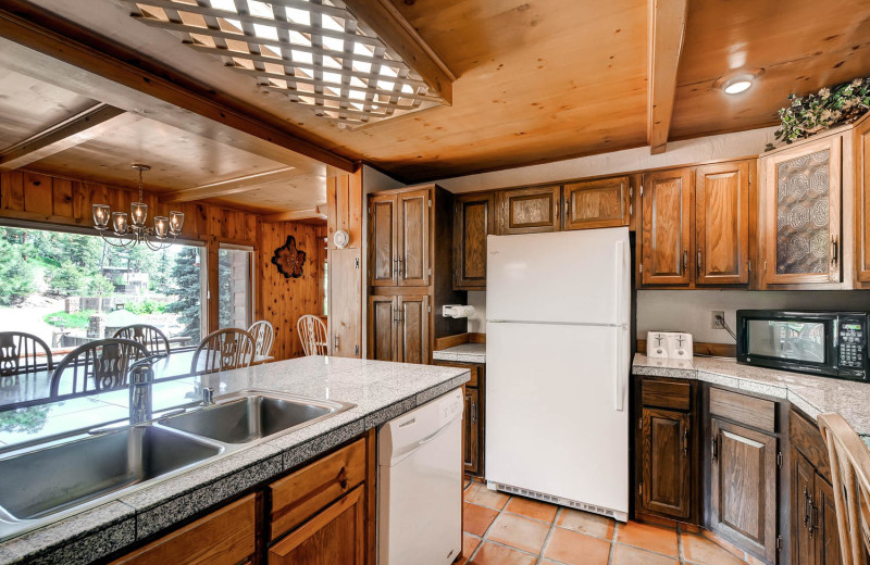 House kitchen at Colorado Bear Creek Cabins.