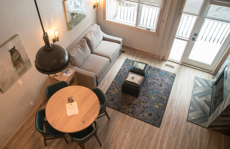 Guest living room at Tunnel Mountain Resort