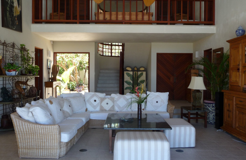 Villa living room at Three Dolphins.