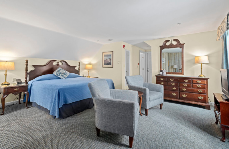 Guest room at The Sparhawk Oceanfront Resort.