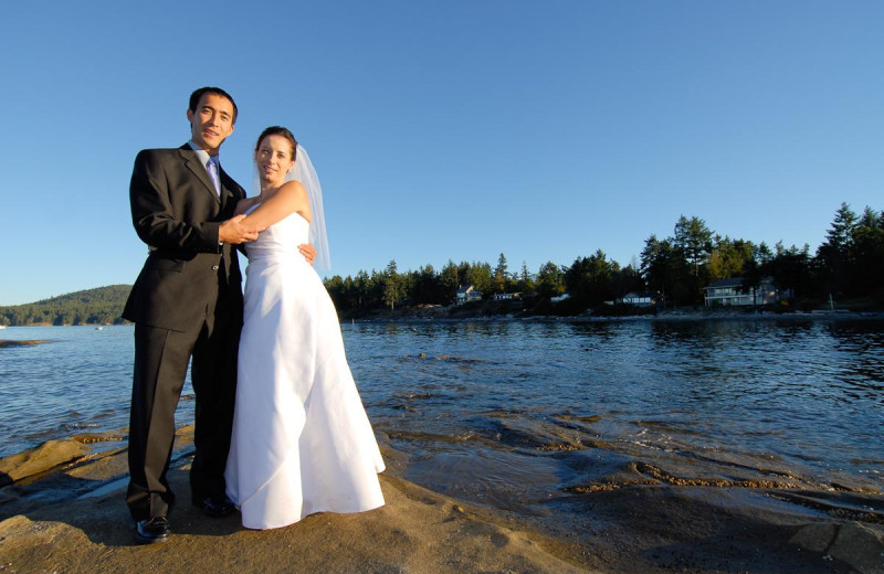 Wedding couple at Galiano Oceanfront Inn and Spa.