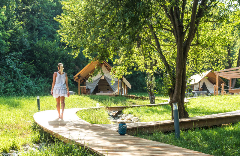 Boardwalk at Chateau Ramšak Glamping Resort.