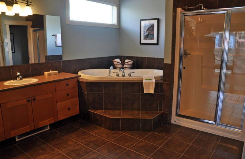 Guest bathroom at Sooke Harbour Resort & Marina.
