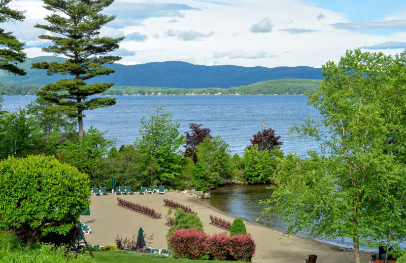 Beach at The Lodges at Cresthaven on Lake George.