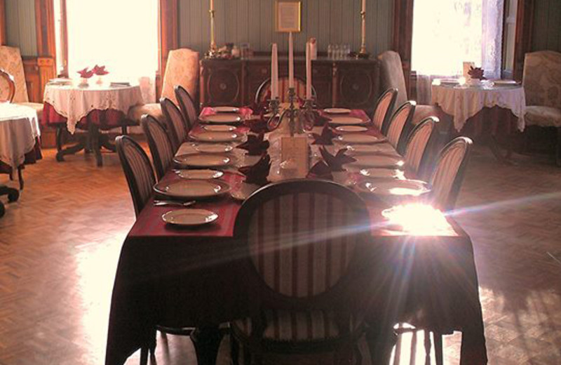 Dining room at Batcheller Mansion Inn Bed and Breakfast.