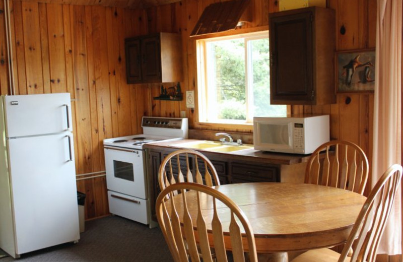 Cabin kitchen at Muskego Point Resort.