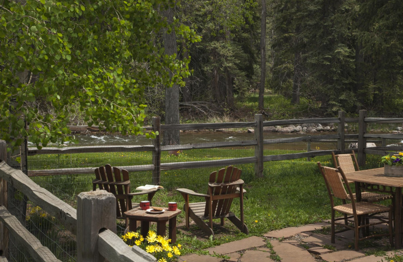 Patio at O-Bar-O Cabins.