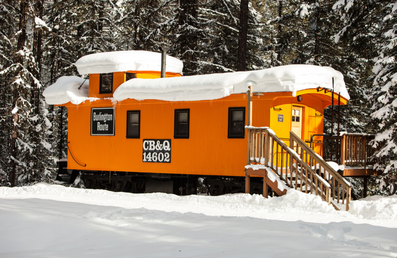 Caboose car at Izaak Walton Inn.