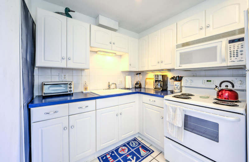 Rental kitchen at Beach Realty.