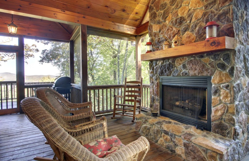 Rental patio at Nevaeh Cabin Rentals.