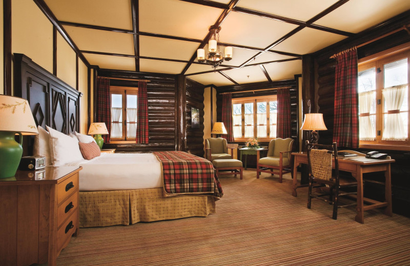 Guest room at Fairmont Le Chateau Montebello.