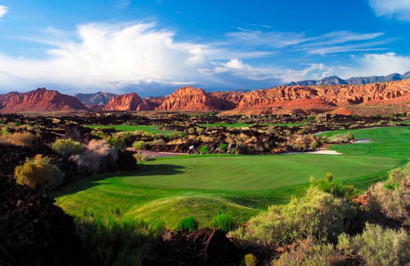 Beautiful golf greens at The Inn at Entrada. 