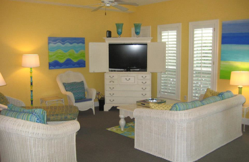 Vacation rental living room at Newman-Dailey Resort Properties, Inc. 