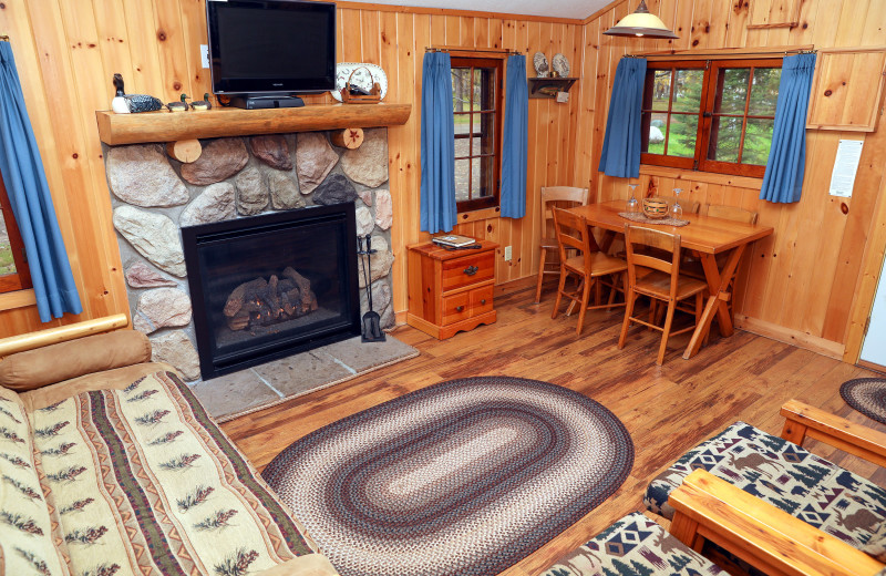 Cabin living room at Timber Bay Lodge & Houseboats.