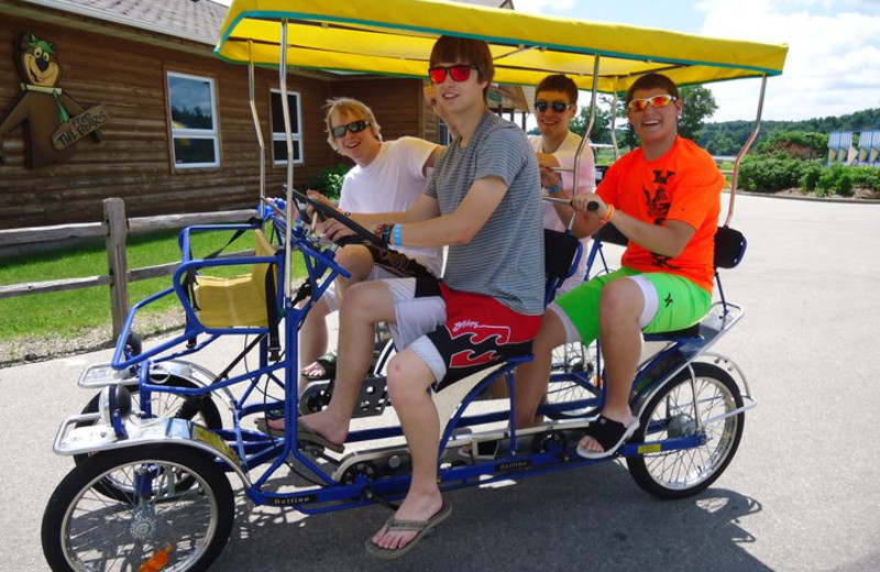 Four person bike at Yogi Bear's Jellystone Park Warrens.