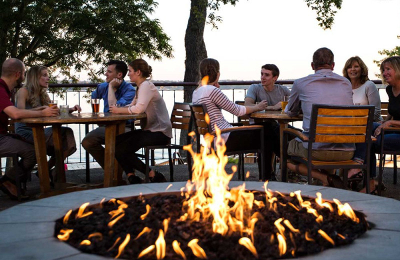 Fireside patio at Heidel House Resort.