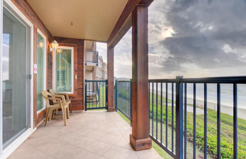 Rental balcony at Cavalier Beachfront Condominiums.