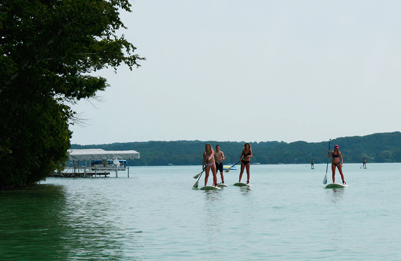 Paddle board at White Birch Lodge.