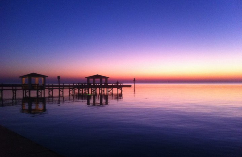 Sunset at The Lighthouse Inn at Aransas Bay.