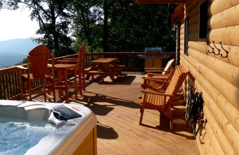 Rental deck at Rumbling Bald Resort.