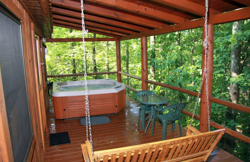 Cabin deck at Hocking Hills Cabins.