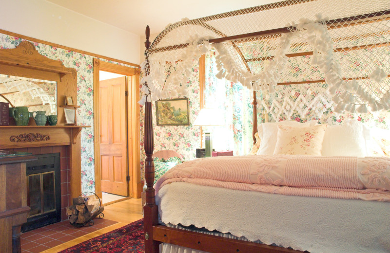 Guest room at White Lace Inn.